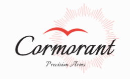 A logo for the Cormorant Precision Arms firearms manufacturer, with a symbol of a red seabird