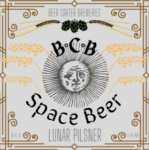 A logo for a Lunar brewing company at Beer Crater