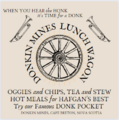 An old-style logo for the Donk lunch wagon, serving coal miners