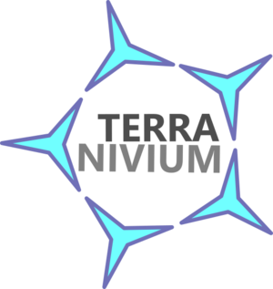 A logo of for a deep-space exploration and research company, with a motif of a snow crystal